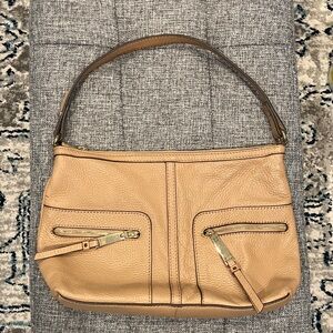 Tommy Hilfiger Beige Leather Shoulder Bag
